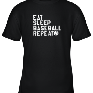 Baseball Shirt Eat Sleep Baseball Repeat Youth T-Shirt –