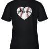Baseball Softball Heart Mom Shirt Mother’s Day Gift Youth T-Shirt –