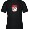 Baseball Sport Mom Red Polka Dot Bandana Gift Youth T-Shirt –