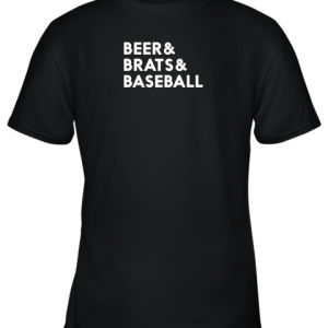 Beer Brats Baseball Summer Ampersand List Youth T-Shirt –