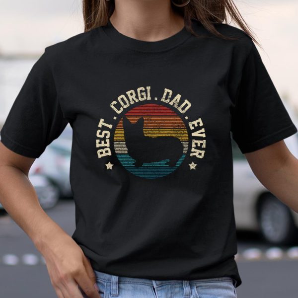 Best Corgi Dad Ever Vintage Funny Cute Corgi Dog Gift Long Sleeve T Shirt.18SMT3UZC5 T Shirt  Itees Global