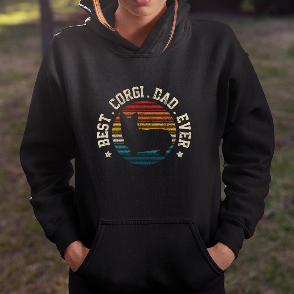 Best Corgi Dad Ever Vintage Funny Cute Corgi Dog Gift Long Sleeve T Shirt.18SMT3UZC5 T Shirt  Itees Global