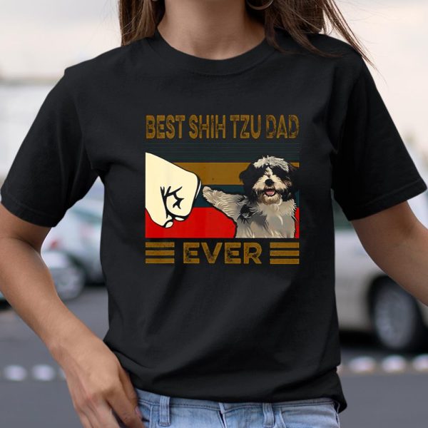 Best Shih Tzu Dad Ever Retro Vintage T Shirt.30SKTXUQCP T Shirt  Itees Global