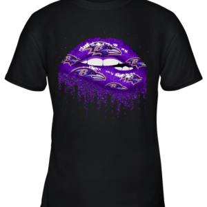 Biting Glossy Lips Sexy Baltimore Ravens NFL Football Youth T-Shirt –