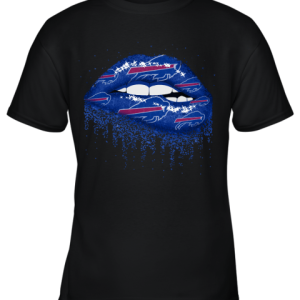 Biting Glossy Lips Sexy Buffalo Bills NFL Football Youth T-Shirt –