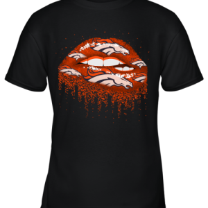 Biting Glossy Lips Sexy Denver Broncos NFL Football Youth T-Shirt –