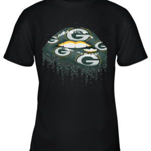 Biting Glossy Lips Sexy Green Bay Packers NFL Football Youth T-Shirt –