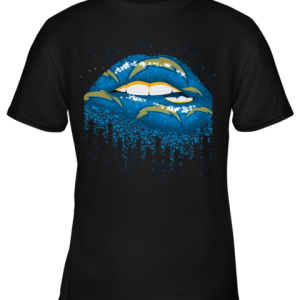 Biting Glossy Lips Sexy Los Angeles Chargers NFL Football Youth T-Shirt –