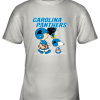 Carolia Panthers Let’s Play Football Together Snoopy NFL Youth T-Shirt –
