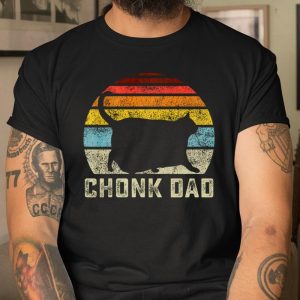 Chonk Cat Dad Scale Meme Funny Retro Style Daddy Cats Memes T Shirt Itees Global 1