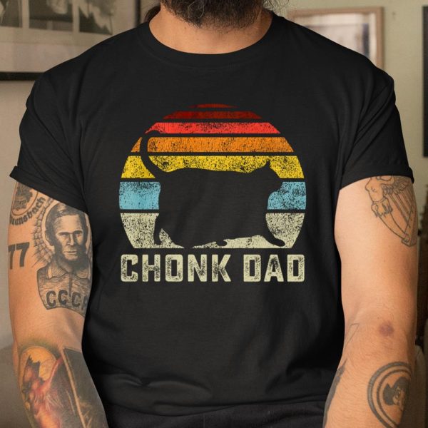 Chonk Cat Dad Scale Meme Funny Retro Style Daddy Cats Memes T Shirt  Itees Global