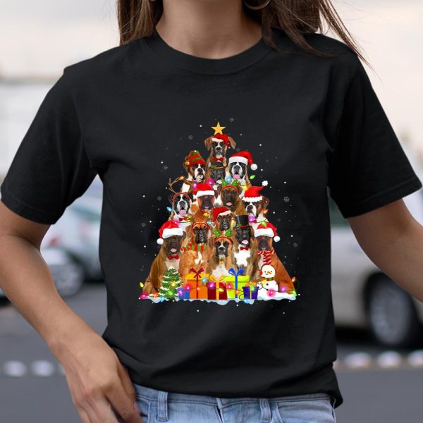 Christmas Pajama Boxer Tree Xmas Gifts Dog Dad Mom T Shirt  Itees Global