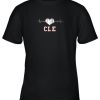 Cleveland Baseball Shirt Cleveland Ohio Heart Beat CLE Youth T-Shirt –