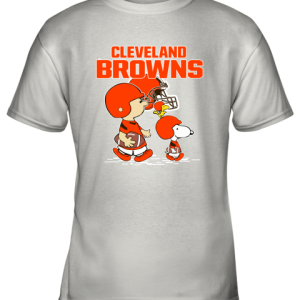Cleveland Browns Let’s Play Football Together Snoopy NFL Youth T-Shirt –
