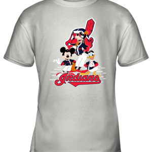 Cleveland Indians Mickey Donald And Goofy Baseball Youth T-Shirt –