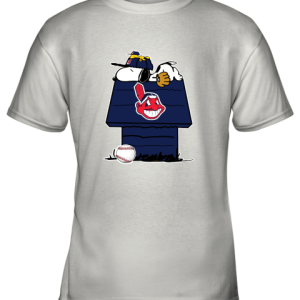 Cleveland Indians Snoopy And Woodstock Resting Together MLB Youth T-Shirt –