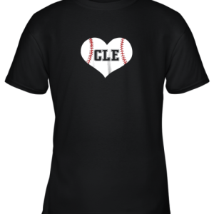 Cleveland Ohio Baseball Love Heart CLE Gift Jersey Fan Youth T-Shirt –