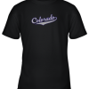 Colorado Shirt Retro Baseball Script Design Youth T-Shirt –