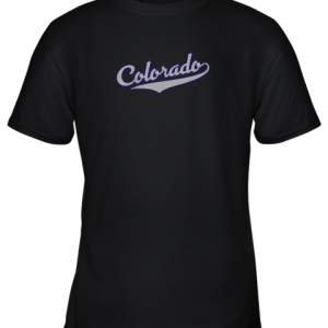 Colorado Shirt Retro Baseball Script Design Youth T-Shirt –