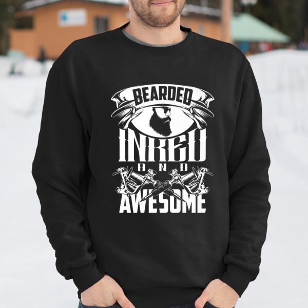 Cool Bearded Inked And Awesome Shirt Birthday Gift Fun Dad T Shirt  Itees Global