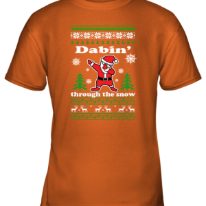 Dabbin Through The Snow Santa Ugly Christmas Youth T Shirt 11