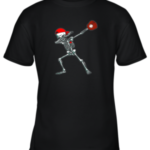 Dabbing Skeleton Baseball TShirt Funny Halloween Gift Boys Youth T-Shirt –
