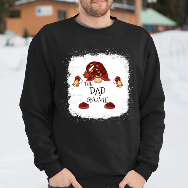 Dad Gnome Buffalo Plaid Christmas Light Bleached T Shirt  Itees Global