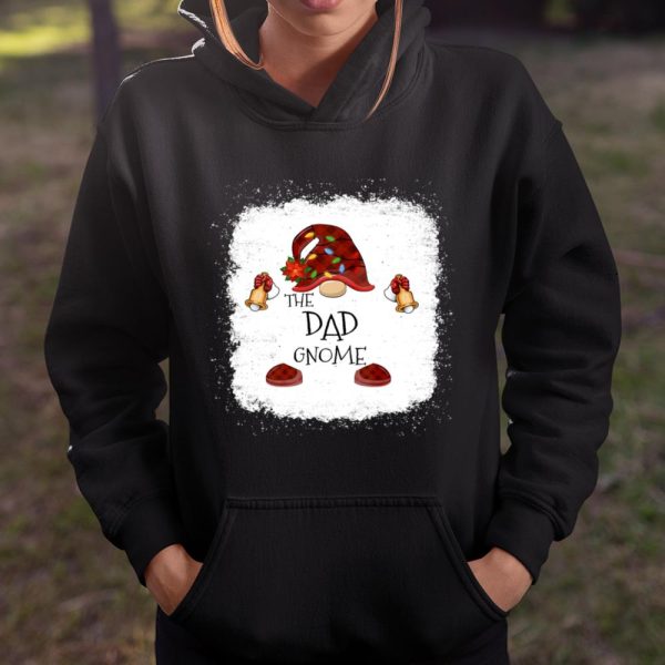 Dad Gnome Buffalo Plaid Christmas Light Bleached T Shirt  Itees Global