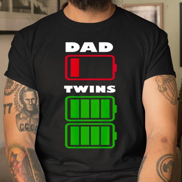 Dad Low Battery Twins Full Charge Funny Father Gift T Shirt  Itees Global