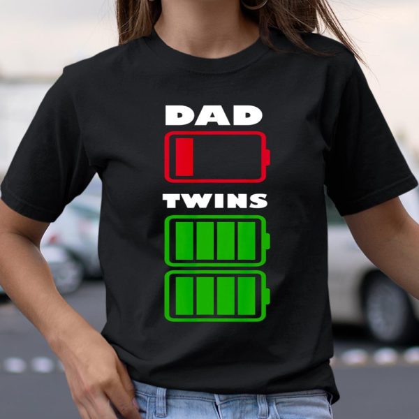 Dad Low Battery Twins Full Charge Funny Father Gift T Shirt  Itees Global