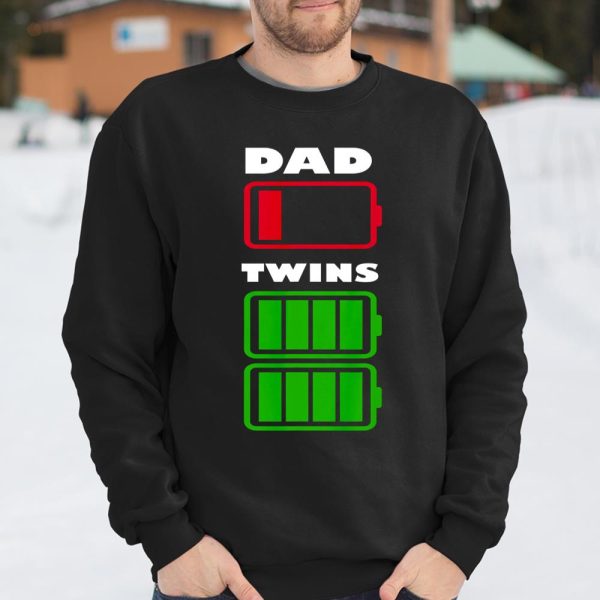 Dad Low Battery Twins Full Charge Funny Father Gift T Shirt  Itees Global