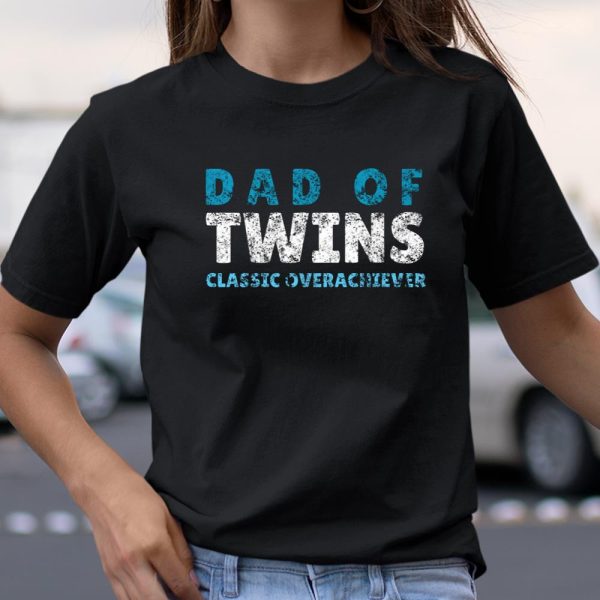 Dad Of Twins Father Pregnancy Baby Distressed T Shirt  Itees Global