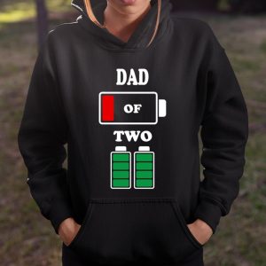 Dad of 2 Kids Funny Battery Fathers Day T Shirt Itees Global 4