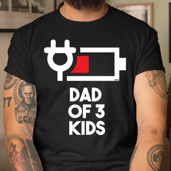 Dad of 3 Kids Funny Gift Daddy of Three Kids Father’s Day T Shirt  Itees Global