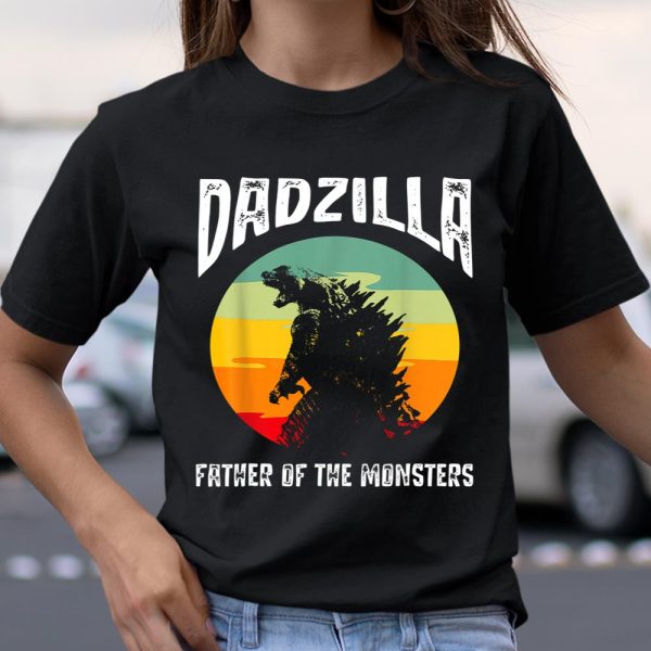 Dad zilla Father Of The Monsters Retro Vintage Sunset T Shirt  Itees Global