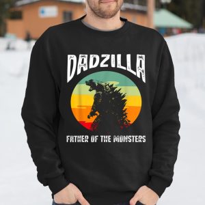 Dad zilla Father Of The Monsters Retro Vintage Sunset T Shirt Itees Global 3