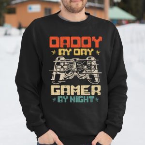 Daddy By Day Gamer By Night Funny Dad Jokes Vintage Gaming T Shirt Itees Global 3