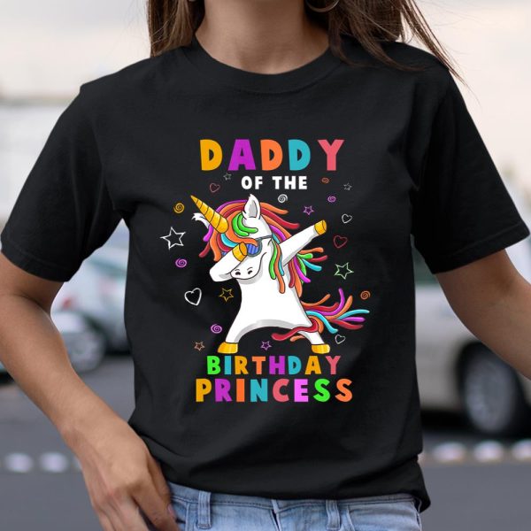 Daddy Of the Birthday Princess Funny Unicorn Dab Gift T Shirt  Itees Global