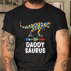 Daddysaurus Autism Awareness T Shirt Autism Dad Father T Shirt Itees Global 1
