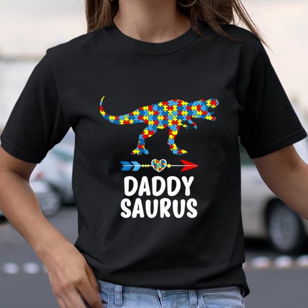 Daddysaurus Autism Awareness T Shirt Autism Dad Father T Shirt  Itees Global