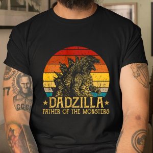 Dadzilla Father Of The Monsters Retro Vintage Sunset T Shirt Itees Global 1