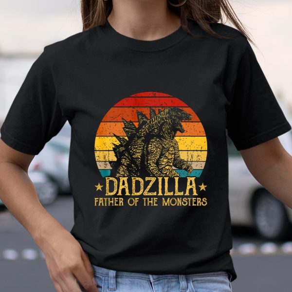 Dadzilla Father Of The Monsters Retro Vintage Sunset T Shirt  Itees Global