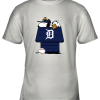 Detroit Tigers Snoopy And Woodstock Resting Together MLB Youth T-Shirt –