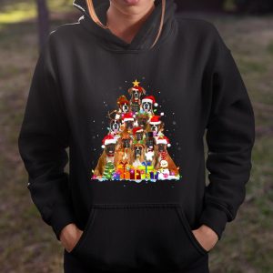 Dog Mom Shirt Christmas Pajama Boxer Tree Xmas Gifts Dog Dad Mom T Shirt Itees Global 4