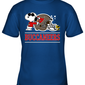 The Tampa Bay Buccaneers Joe Cool And Woodstock Snoopy Mashup Youth T-Shirt –