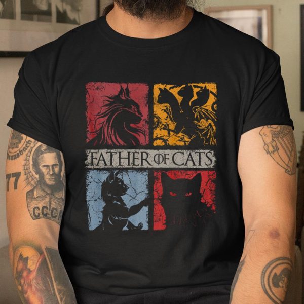 Father of Cats Shirt Cat Lovers Cat Dad Gift T Shirt  Itees Global