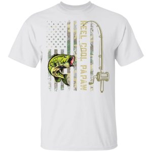 Fishing Reel Cool Papaw American Flag Youth T-Shirt –