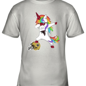 Football Dabbing Unicorn Steps On Helmet Atlanta Falcons Youth T-Shirt –
