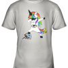 Football Dabbing Unicorn Steps On Helmet Green Bay Packers Youth T-Shirt –