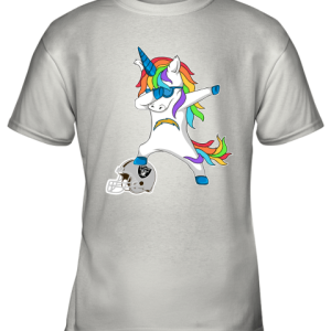 Football Dabbing Unicorn Steps On Helmet Los Angeles Chargers Youth T-Shirt –